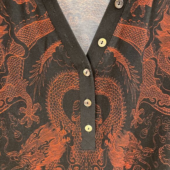 Johnny Was black print top size small - Picture 3 of 5